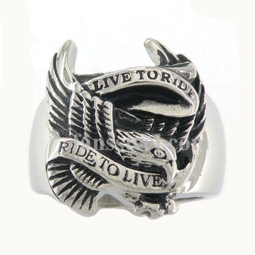 FSR08W35 ride to life spirit eagle motor cycle biker ring 